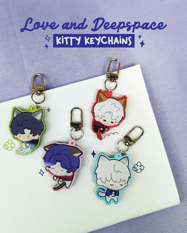 Love and Deepspace Kitty Keychains