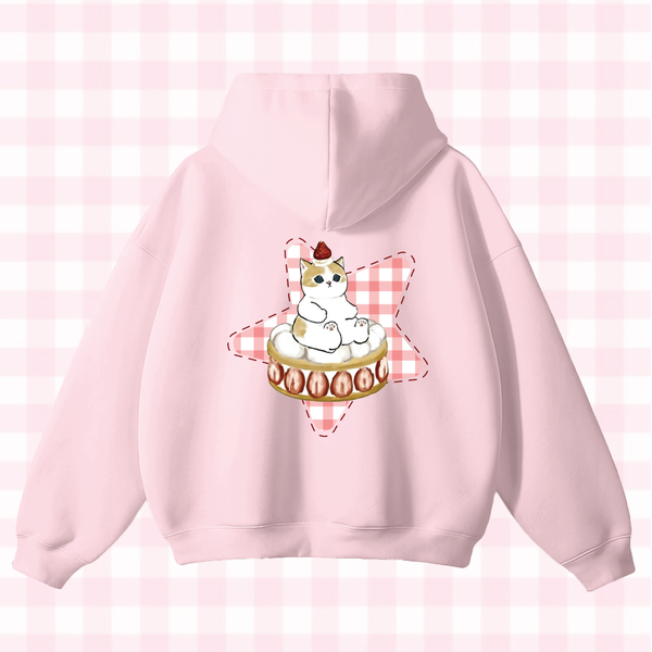Mofusand Strawberry Dessert Cat Hoodie