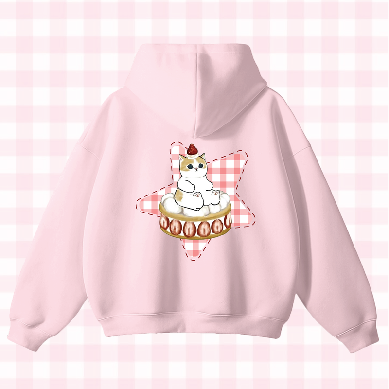 Mofusand Strawberry Dessert Cat Hoodie